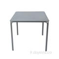 Table carrée en métal 80 cm avec plateau à motifs